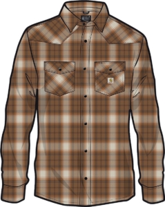 Carhartt Snap-Front Plaid Shirt 107016 Carhartt® -XL Bruin