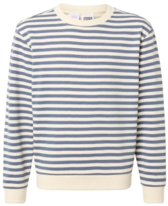 Urban Classics Oversized Striped Crewneck Sweater/trui kinderen Kids 146/152 Creme
