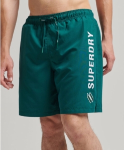 Superdry Gerecyclede zwemshort met appliqué 48 cm Heren Zwembroeken Groen