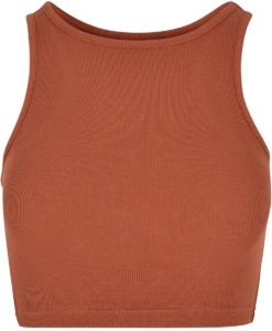 Urban Classics Cropped Rib Dames Top – XL Bruin