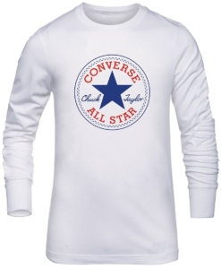 Kinder-T-shirt met lange mouwen Converse Chuck Patch Wit