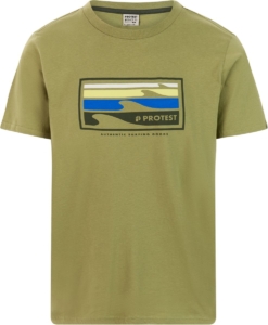 Protest PRTHanwell T-shirt Heren Korte mouwen Ronde hals Normale pasvorm Crème Groen