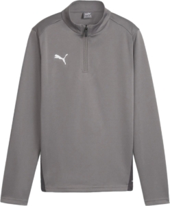 Puma Kinder Shirt TeamGoal Training 1/4 Zip Top Jr 658632 Cast Iron-Puma -Shadow -152 Grijs