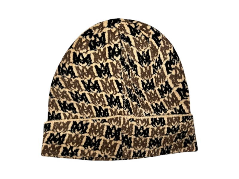 AMIRI All Over Logo Beanie Bruin