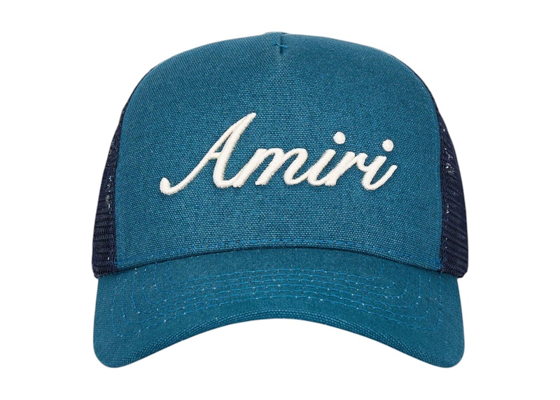AMIRI Amiri Script Trucker Hat Turquoise