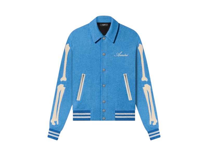 AMIRI Bones Varsity Jacket Blauw