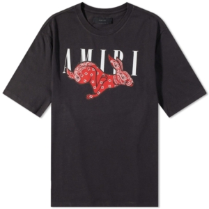 AMIRI CNY Rabbit Logo Tee Tee Zwart