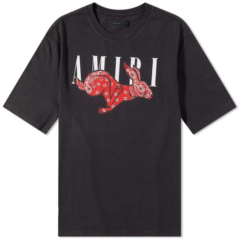 AMIRI CNY Rabbit Logo Tee Tee Zwart