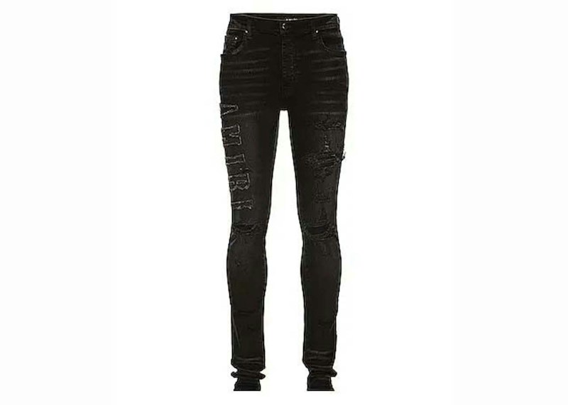 AMIRI Logo Applique Jeans Zwart