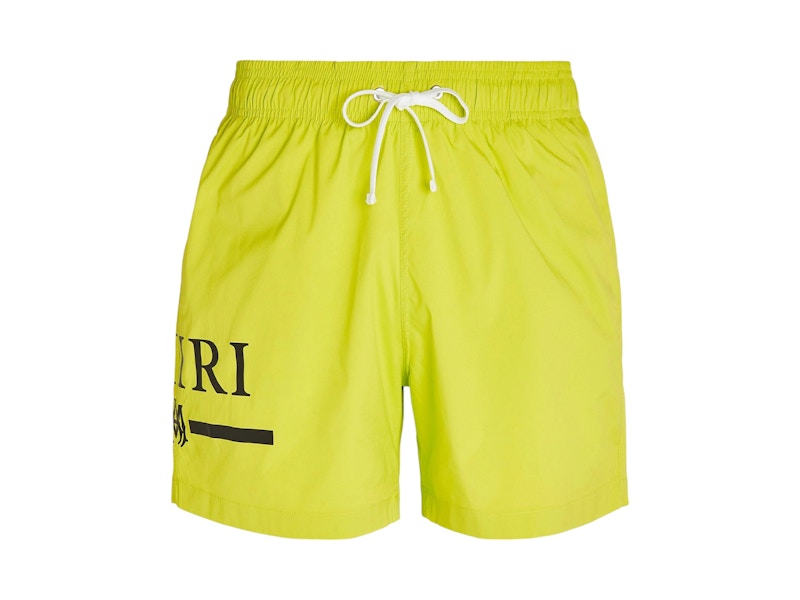 AMIRI MA Bar Logo Swim Trunks Lime Groen
