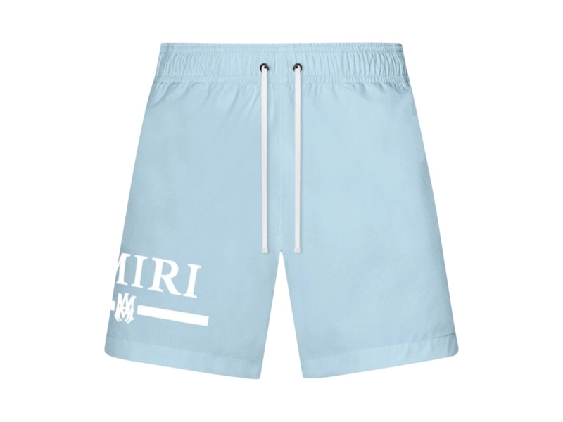 AMIRI MA Bar Logo Swimtrunk Dusty Blauw