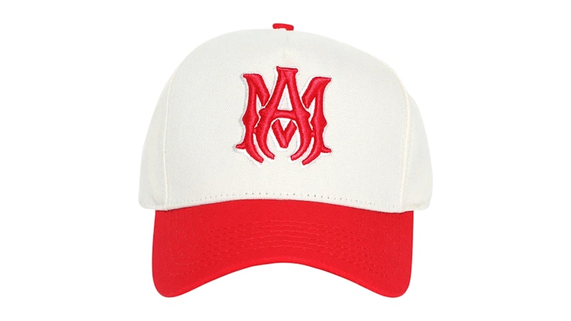 AMIRI MA Two Tone Canvas Hat Alabaster Rood