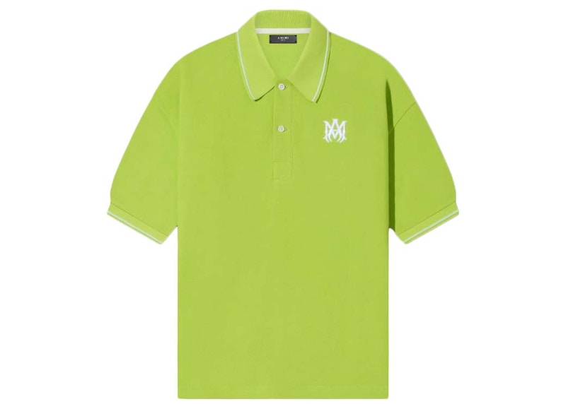 AMIRI Solid Short Sleeve Polo Lime Groen
