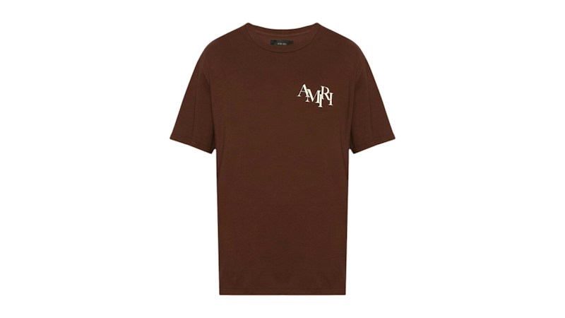 AMIRI Staggered Logo Tee Potting Bruin