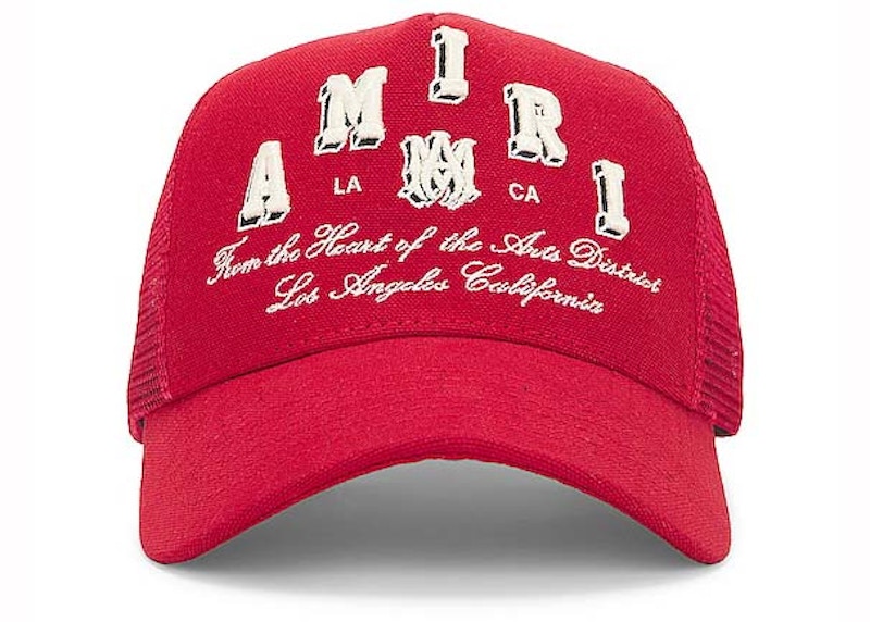 AMIRI Varsity Logo Trucker Cap Rood
