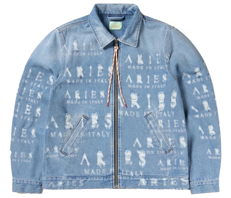 Aries Destroyed Jacket Blauw