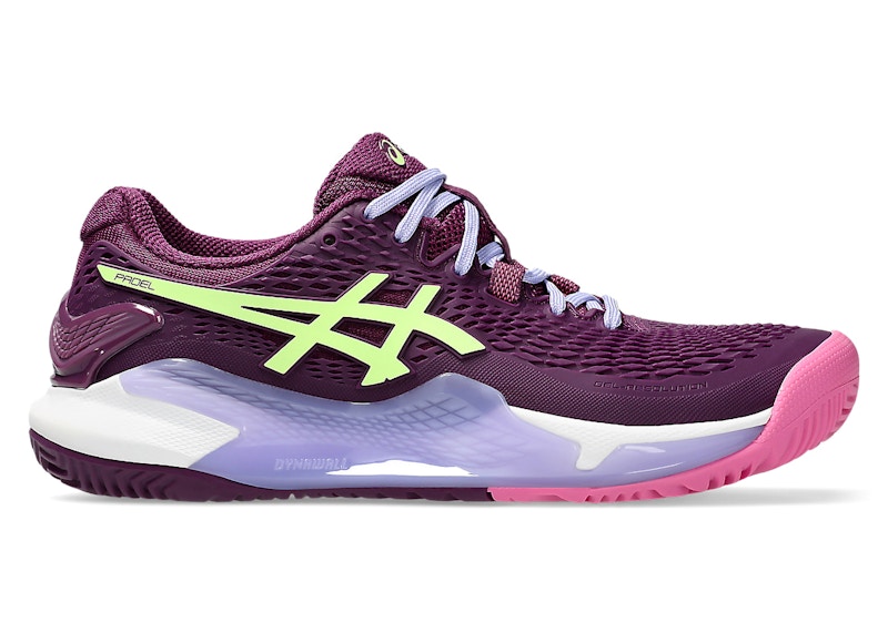 ASICS Gel-Resolution 9 Padel Deep Mauve Lime Groen