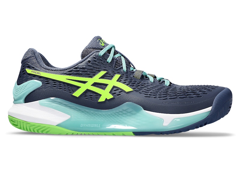 ASICS Gel-Resolution 9 Padel Thunder Electric Lime Blauw