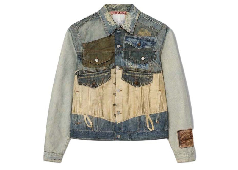 Acne Studios Printed Fitted Jacket Mid Blauw