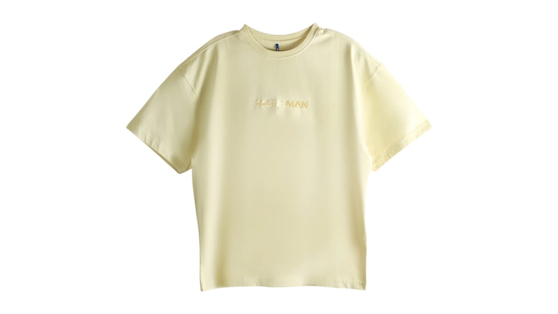 ADER error Solid Color Short Sleeved T-shirt Geel