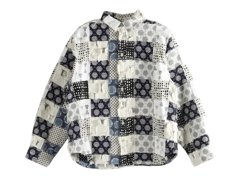 ADER error Stylish Checkered Shirt Blauw