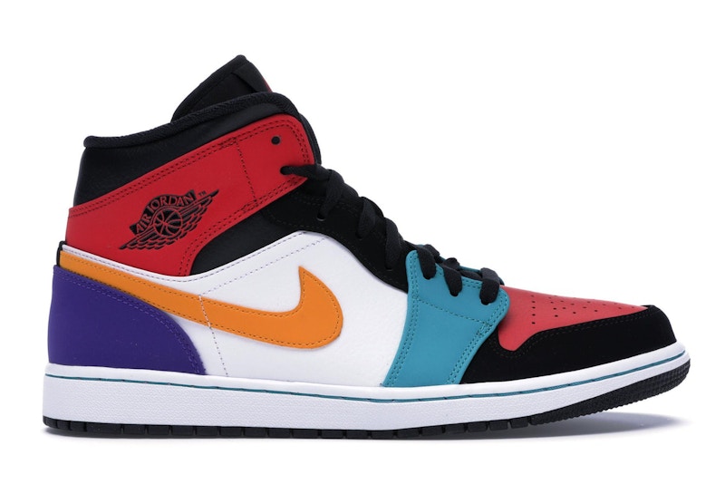 Jordan 1 Mid Bred Multi-Color Zwart