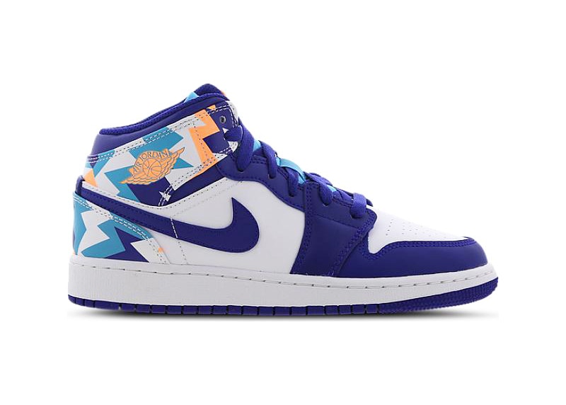 Jordan 1 Mid Geometric Print Multicolor