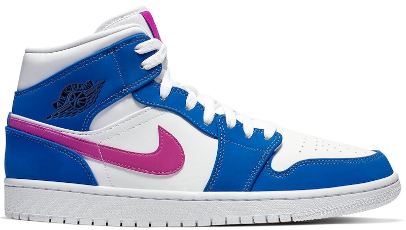 Jordan 1 Mid Hyper Royal Hyper Violet Wit