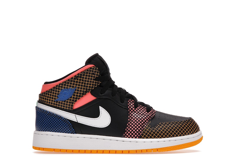 Jordan 1 Mid MMD Multi-Color Grid Zwart