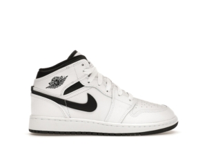 Jordan 1 Mid Reverse Panda Zwart