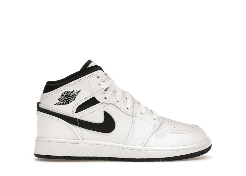 Jordan 1 Mid Reverse Panda Zwart