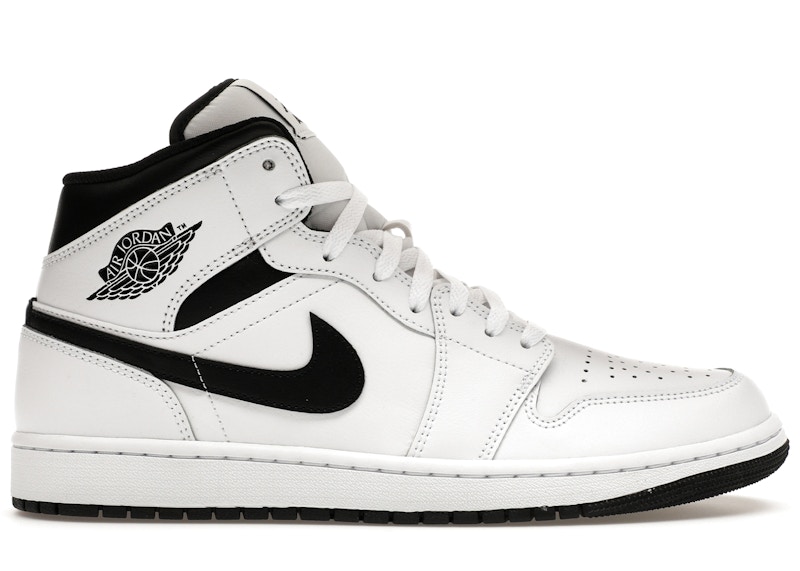Jordan 1 Mid Reverse Panda Zwart