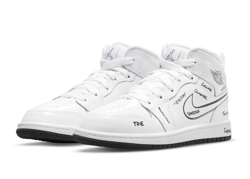 Jordan 1 Mid Schematic Zwart