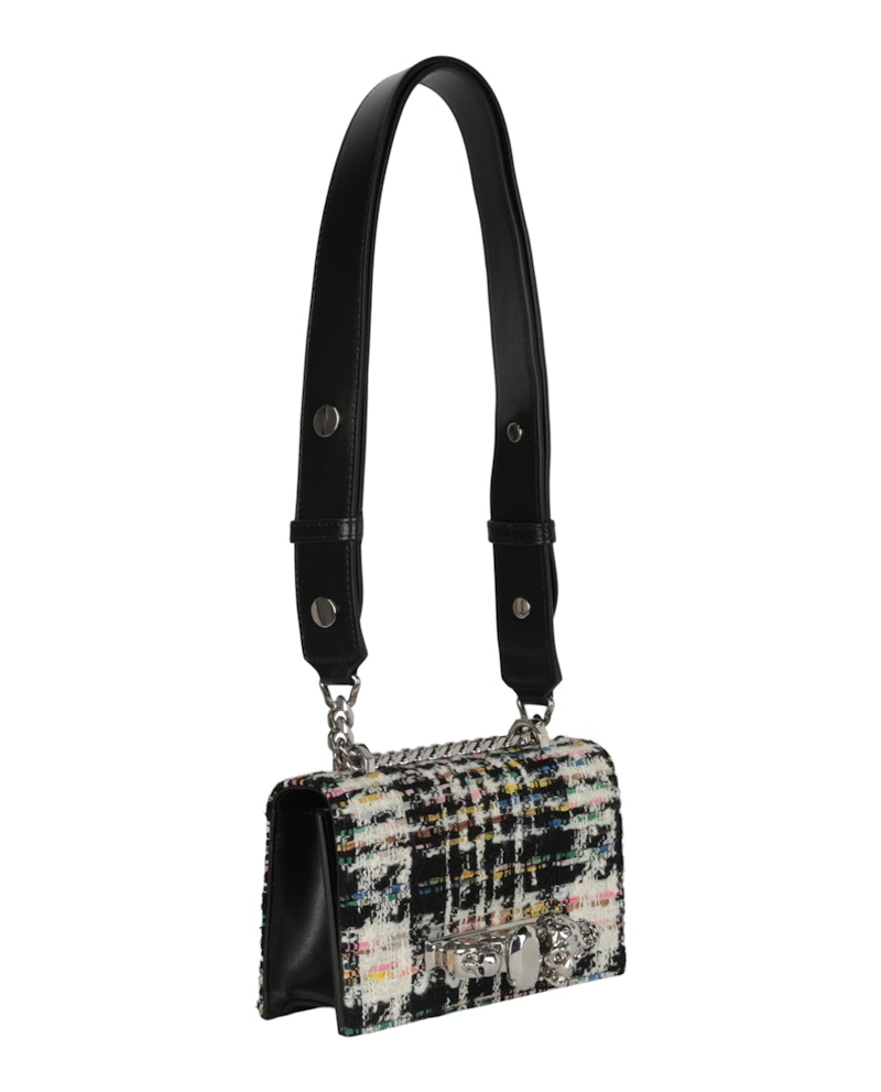 Alexander McQueen Mini Jewelled Tweed Shoulder Bag Multi Multicolor