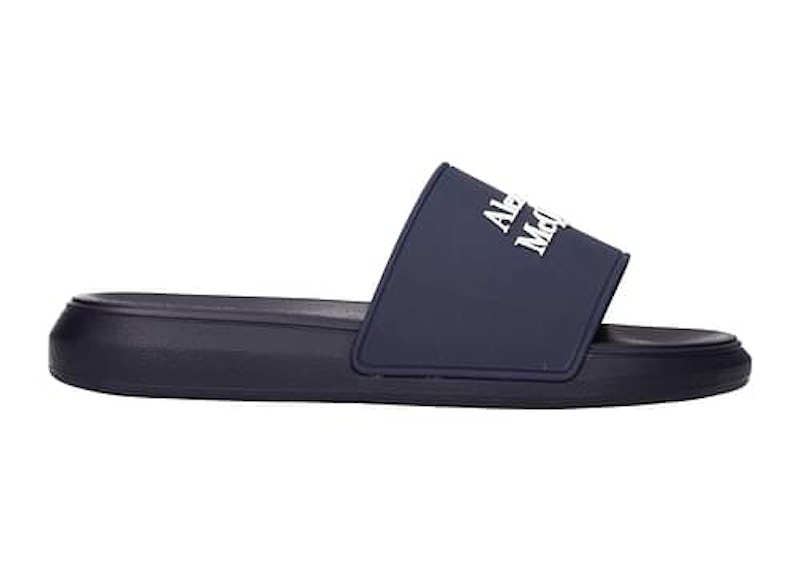 Alexander McQueen Pool Slide Marineblauw