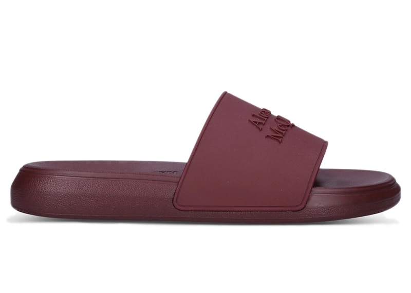 Alexander McQueen Pool Slides Burgundy Rood