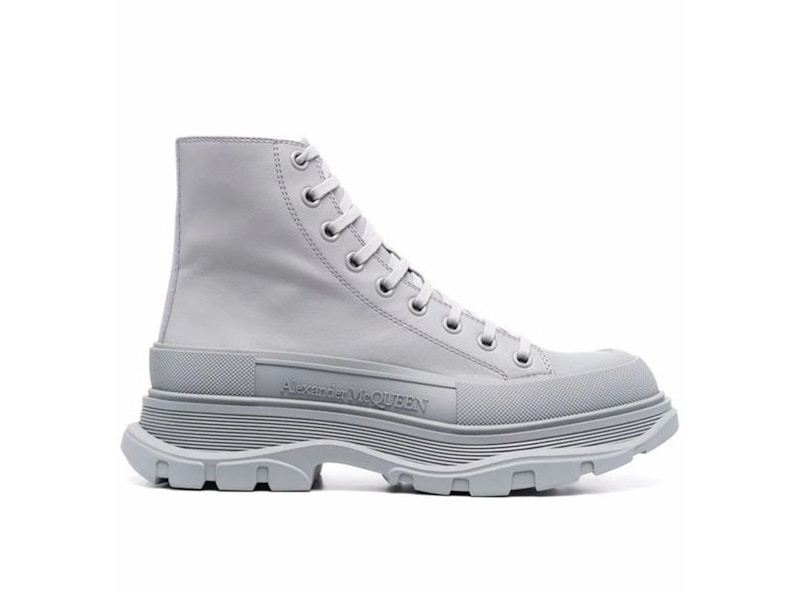 Alexander McQueen Tread Slick Boot Leather Grijs