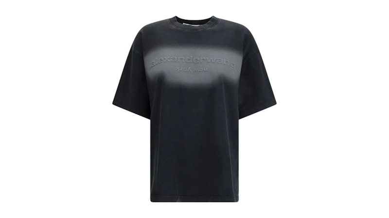 Alexander Wang Emboss Tee Washed Zwart