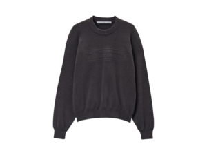 Alexander Wang Embossed Logo Ribbed Pullover Grijs