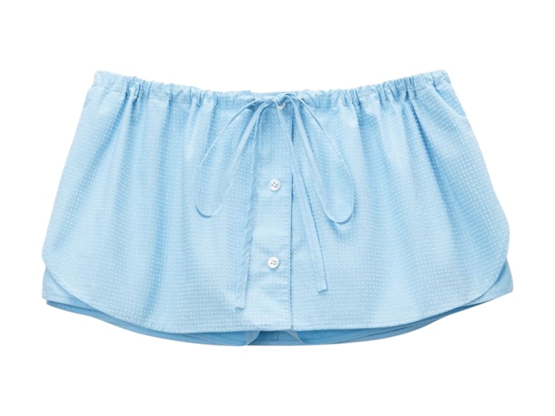 Alexander Wang Hotfix Drawstring Mini Skort Chambray Blauw