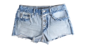 Alexander Wang Women’s Emboss Logo Inverted Mid Rise Short Inverted Bleach Blauw