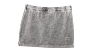 Alexanderwang.t Women’s Mid Rise Mini Embossed Logo Skirt Washed Alloy