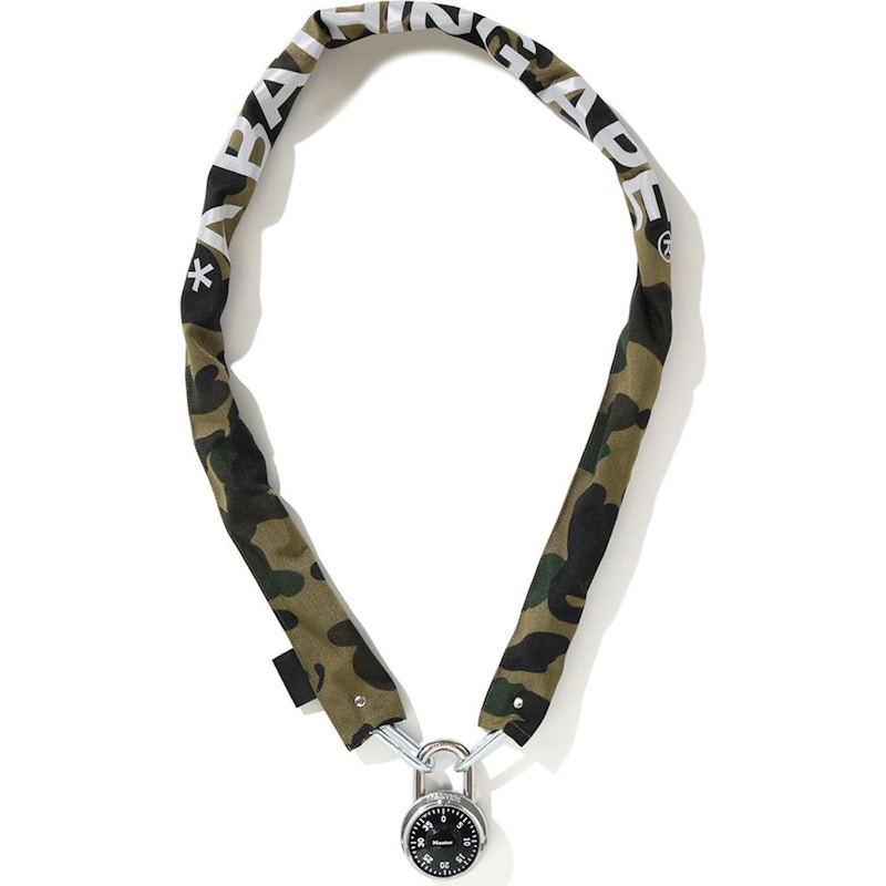 BAPE 1st Camo Chain Lock Groen