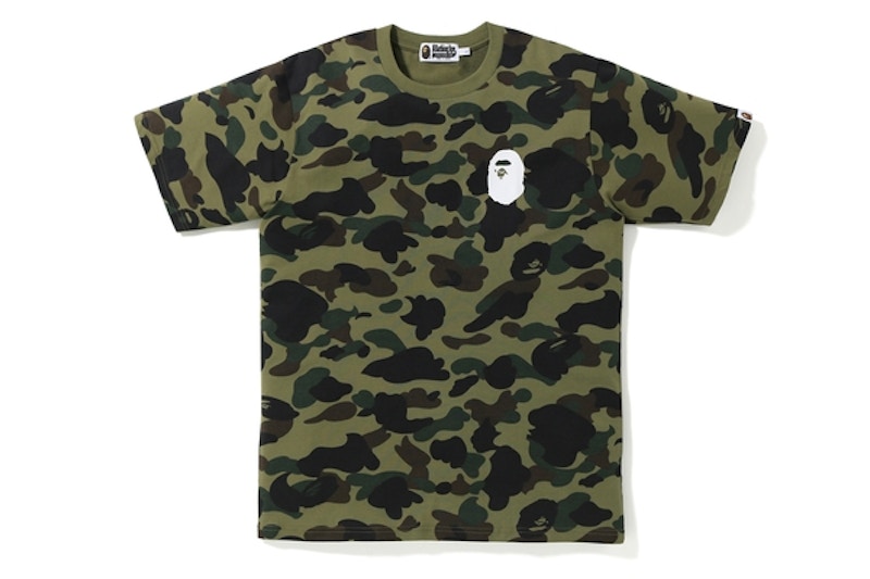 BAPE 1st Camo Multi Logo Tee Groen