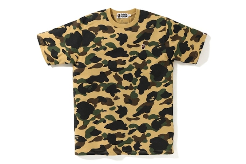 BAPE 1st Camo One Point Tee Geel