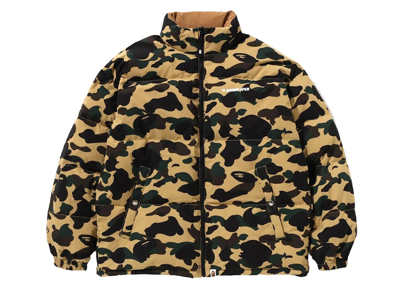 BAPE 1st Camo Reversible Down Jacket Geel