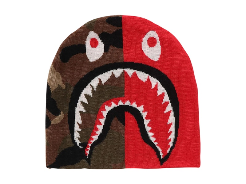BAPE 1st Shark Knit Cap Rood