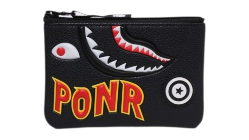 BAPE 2nd Shark Mini Wallet Zwart