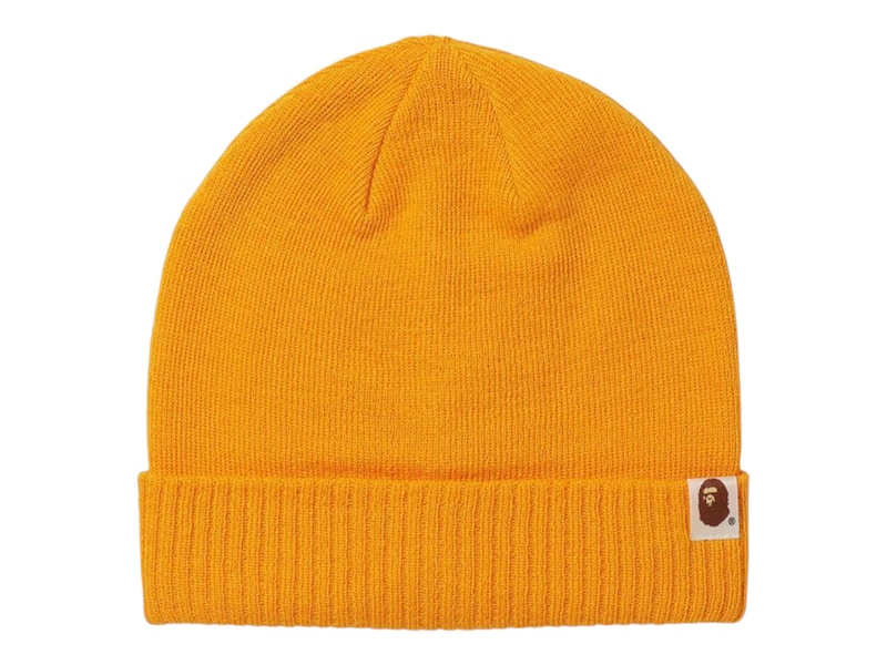 BAPE A Bathing Ape 2Way Knit Cap Geel