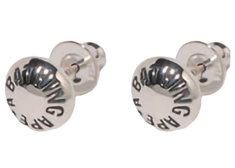 BAPE A Bathing Ape Button Earrings Zilver